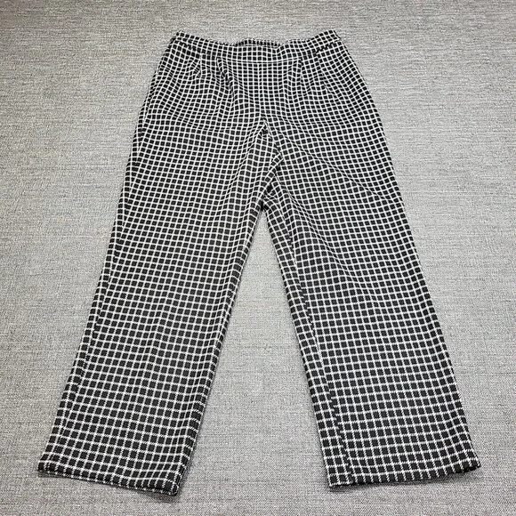 Studio Park Courtney Khondabi Pants Petite X-Small Sz Black Check Print Pockets - Picture 6 of 11